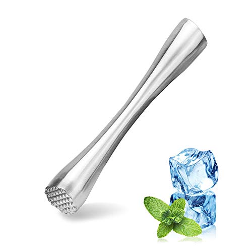 8' Muddler for Cocktails, Professional Stainless Steel Muddler for Old Fashioned Bitters, Creating Mojitos, Margaritas, Mint & Fruit Based Drinks- Ideal Home Bar, Bartender, Kitchen Masher Tool