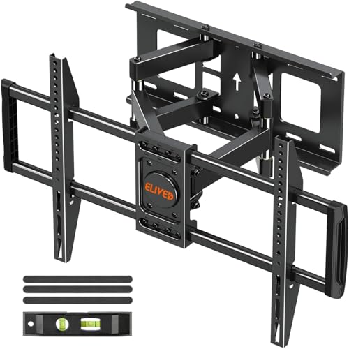 ELIVED UL Listed TV Wall Mount for Most 37-82 Inch Flat Screen TVs, Swivel and Tilt Full Motion TV Mount Bracket, Max VESA 600x400mm, 100 lbs. Loading, Fits 16' Wood Studs, YD3003