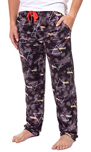 Bioworld Pink Floyd Men's Dark Side Of The Moon Prism Tie Dye Adult Lounge Bottoms Pajama Pants (Large)