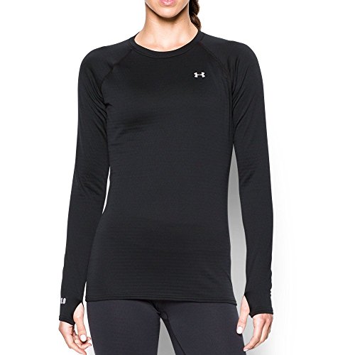 Under Armour Womens UA Base 1.0 Crew , Black (001)/Glacier Gray , Medium