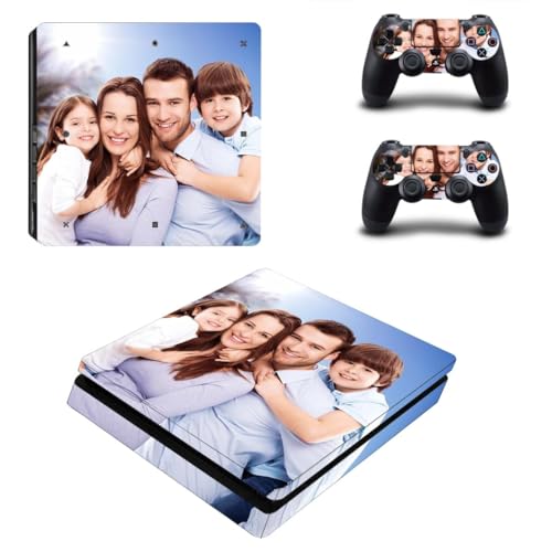 Custom Vinyl Skin Sticker Decal Cover for PS4 Slim Console and Controllers, Personalized with Your Photos