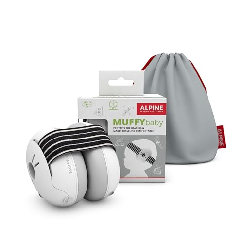 Alpine Muffy Baby Ear Protection for Babies and Toddlers up to 36 Months - CE & ANSI Certified - Noise Reduction Earmuffs - Comfortable Baby Headphones Against Hearing Damage & Improves Sleep - Black