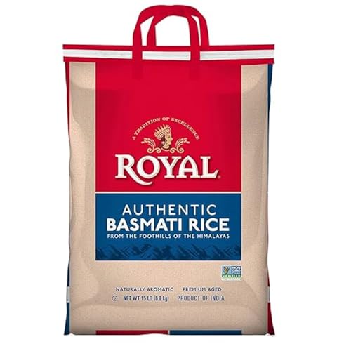 Authentic Royal - Naturally Aged Long Grain Indian White Basmati Rice - 15 lbs