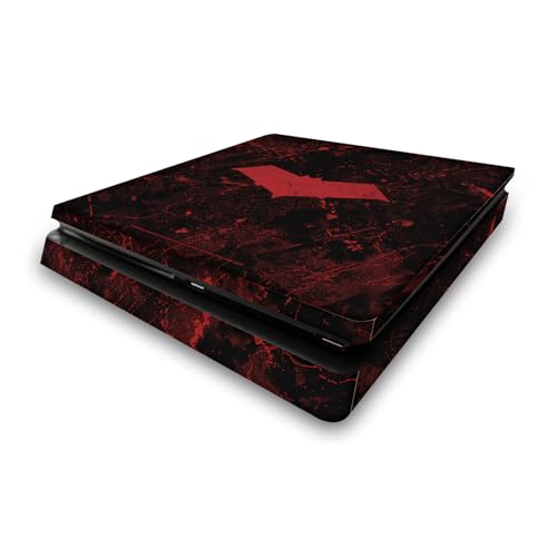 Head Case Designs Officially Licensed Batman DC Comics Red Hood Logos and Comic Book Vinyl Sticker Gaming Skin Decal Cover Compatible with Sony Playstation 4 PS4 Slim Console