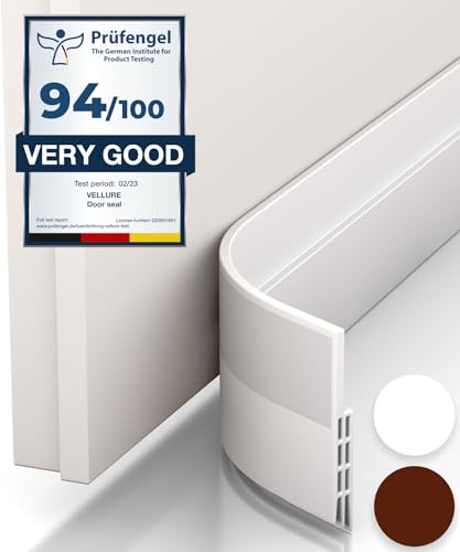 Vellure Door Draft Stopper for Bottom of Door - Premium Door Sweep for Bottom of Door/Weather Stripping Door Seal (Save Energy – installs Quickly and Easily) Door Strip Ideal for Keeping Out Cold