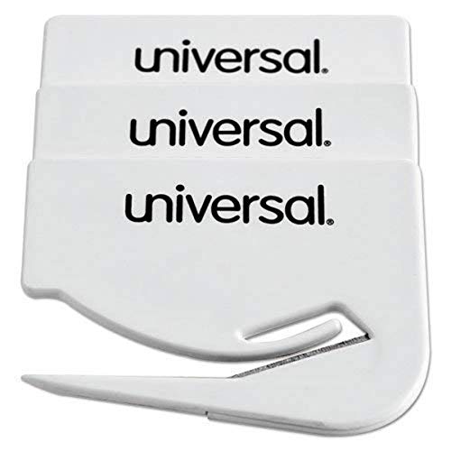 Universal Letter Slitter Hand Letter Opener with Concealed Blade, 2.5', White, 3/Pack