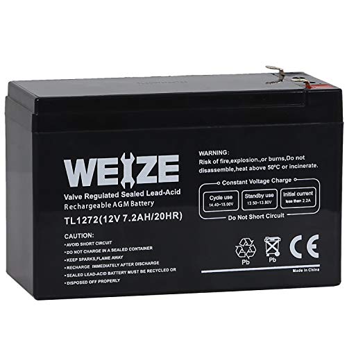 Weize 12V 7AH Rechargeable Sealed Lead Acid Battery for Razor E200/E200S E300 & E300S Electric Scooter,MX350 & MX400 Dirt Rocket electric dirt bike parts
