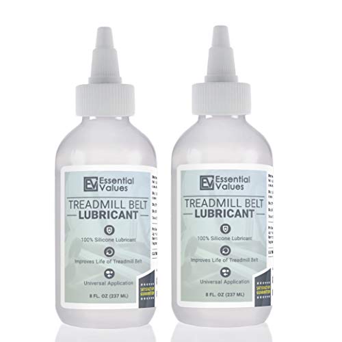 2 Pack Essential Values Treadmill Belt Lubricant (8 Fl OZ per Bottle), Double The Value of Other Brands | Easy to Apply Lubricant - 100% Silicone for Universal Treadmill Belt Lube, Made in USA