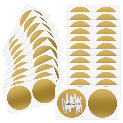 50 Pieces Scratch Off Sticker Labels 2 inch for Scratch Off Stickers Lottery Tickets DIY Raffle Card Creating (Gold, Round 2inch)