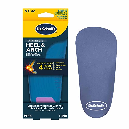 Dr. Scholl's Heel & Arch All-Day Pain Relief Orthotics, Men's 8-12, 1 Pair, 3/4 Length
