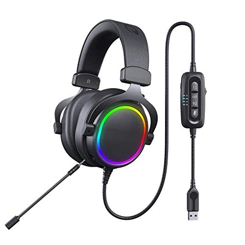 RGB Light-Emitting Noise-Cancelling Headphones Gaming Headset with Microphone 7.1surround Cool Design Gaming Headphones for Pc Mobile Phone Xbox Game Earphone