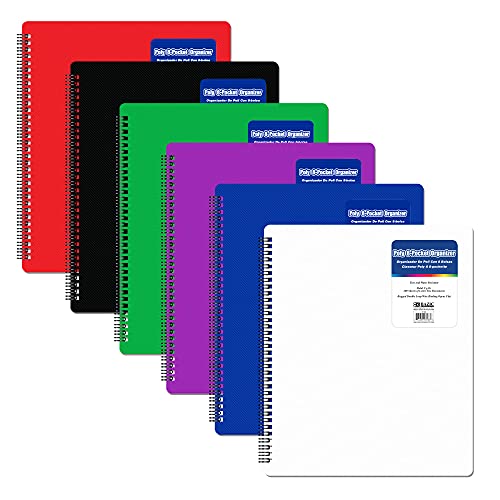 BAZIC 8 Pockets Poly Folder Portfolio, Letter Size Plastic Folders Holder for Office Documents Paper Organizer, Assorted Color, 24-Pack