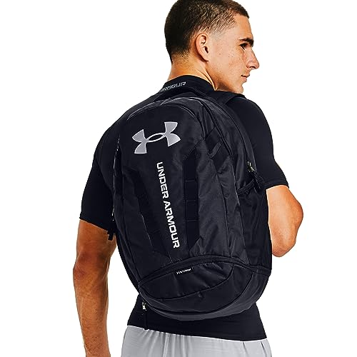 Under Armour Unisex-Adult Hustle 5.0 Backpack , Black (001)/Silver , One Size Fits All