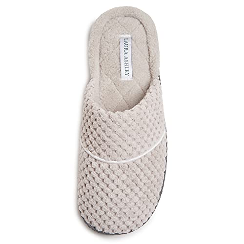 Laura Ashley Women's Spa Slip-On Rugged Scuff Slippers | Non-Slip House Slippers with Cushioned Insole for Ladies