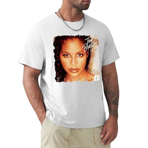 Generic Toni Music Braxton T Shirts Men's Casual Summer Short Sleeve T-Shirts Vintage Graphic Tees Tshirts Fashion Breathable Hip Hop Streetwear Tops, Large, White-style1