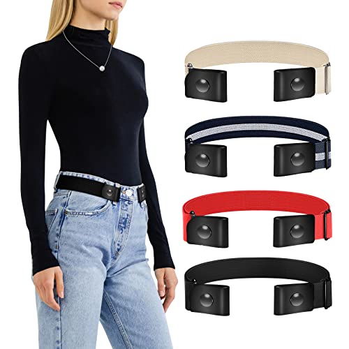 TOURZOO Belts for Women/Men Buckle Free Elastic Belt Invisible No Buckle Stretch Waist Belt For Jean Pants,Dresses,No Bulge