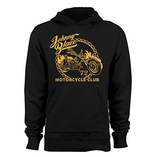 GEEK TEEZ Johnny Blaze Motorcycle Club Men's Hoodie Black Large