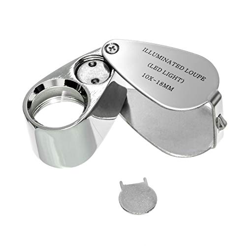 SE Professional 10x 18 mm Illuminated Metal Loupe - MJ3622L-10X