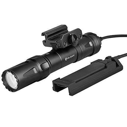 OLIGHT Odin 2000 Lumens Picatinny Rail Mounted Rechargeable Tactical Flashlight with Remote Pressure Switch, 300 Meters Beam Distance, Powered by Battery(Black)