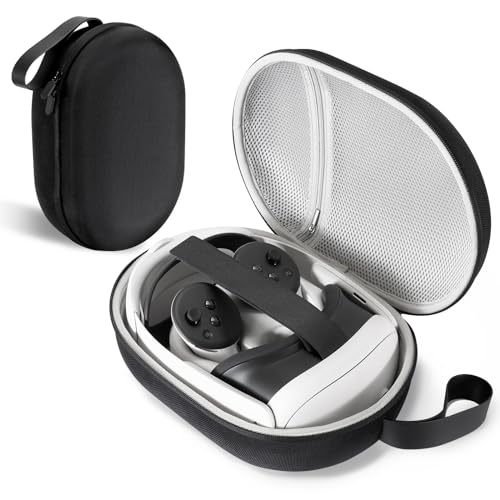 CoBak Hard Carrying Case for Meta Quest 3 - Compact design, Multiple Compartments for Elite Version VR Headset, Controllers and Accessories, Travel with Protection, Black