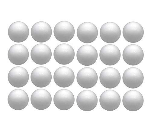 Crafjie 4 Inch Craft Foam Balls 24-Pack, Supplies Foam Balls for Christmas DIY Arts and Crafts, Smooth Polystyrene Foam Ball, for Decoration Household School Projects, White