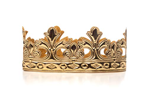 Little Adventures Soft Golden and Silver Prince and King Crowns Dress Up Costume Accessory (Gold Prince)
