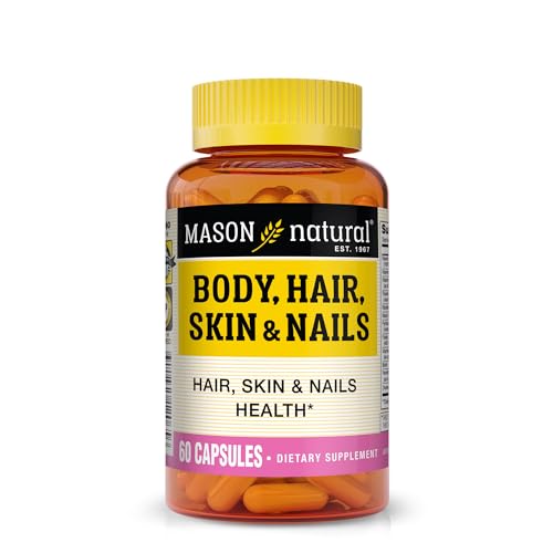 MASON NATURAL Body, Hair, Skin & Nails with Vitamins A, E, C and Biotin - Healthy Hair, Skin and Nails, Premium Beauty Supplement, 60 Capsules