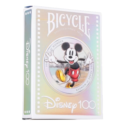 BIcycle Disney Limited Edition 100 Year Anniversary Playing Cards - Holographic Foil - Features 20+ Iconic Disney Characters