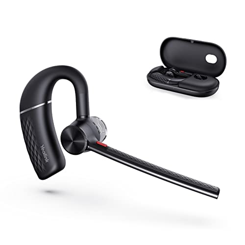 Yealink BH71 Bluetooth Headset, Wireless Bluetooth Earpiece with Noise Canceling Microphone, Hands Free, Mute Function,Connect to Mobile Phone/Tablet, Mono Headset for Office Driving