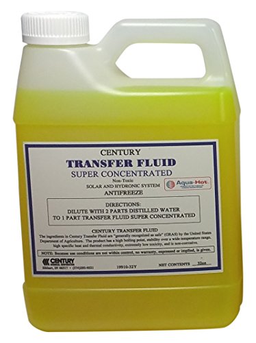 Century Heat Transfer Fluid, Non-Corrosive, Non-Toxic Propylene Glycol RV Antifreeze For Heating Systems | Ready To Use | Recommended by Aqua-Hot, Oasis & Timberline. - Yellow 32oz