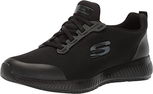 Skechers Women's Squad SR Food Service Shoe, Black, 7.5 Wide