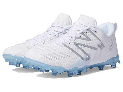 New Balance Men's FreezeLX V4 Low Lacrosse Shoe, White/Black/Polar Blue, 10.5