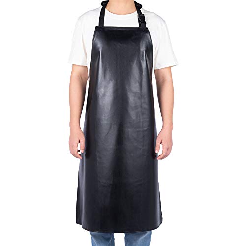 Homsolver Heavy Duty Vinyl Waterproof Apron for Unisex Adult, Ultra Lightweight, Chemical Resistant Industrial Work Apron