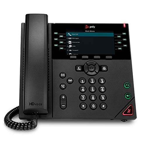 Poly (Plantronics + Polycom) Poly - VVX 450 Business IP Phone (Polycom) - 12-Line, Color IP Desk Phone with Handset - POE - 4.3' Color LCD Display