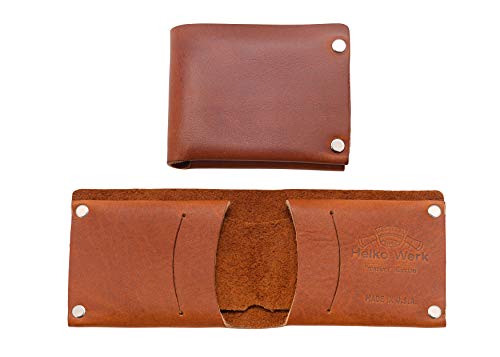 1844 Helko Werk Frontier Collection Leather Wallet for Men with Card Holder - Cowboy Wallet - Rustic and Tough Bifold Wallet for Travel - Handmade Back and Front Pocket Wallet (Cowboy Wallet) #F8752