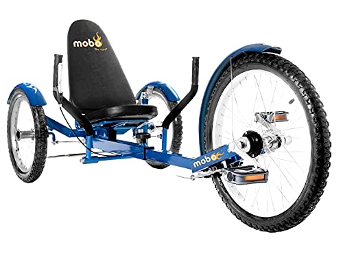 Mobo Triton Pro Adult Tricycle. Recumbent Trike. Adaptive 3-Wheel Bike Men Women, Royal Blue,28 x 29 x 48 inches (61” extended)