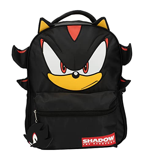 AI ACCESSORY INNOVATIONS Sonic The Hedgehog Backpack for Boys & Girls, Shadow 16 Inch Schoolbag with 3D Features, Durable School Bag for Kids