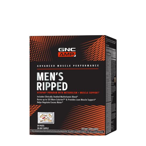 GNC AMP Men's Ripped Vitapak Program with Metabolism + Muscle Support - 30 Vitapaks (Packaging May Vary)