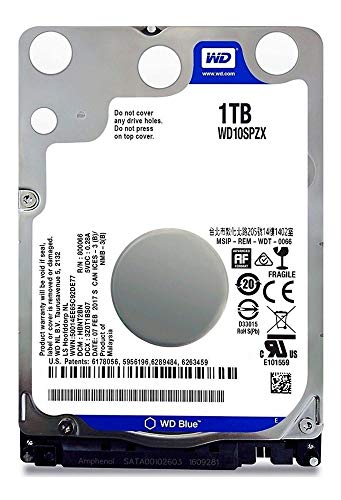 Western Digital 1TB WD Blue Mobile Hard Drive HDD - 5400 RPM, SATA 6 Gb/s, 128 MB Cache, 2.5' - WD10SPZX
