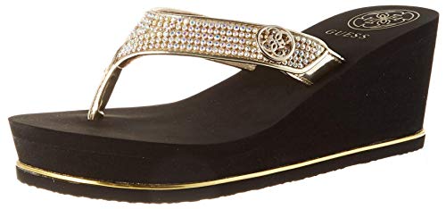 Guess Women's Sarraly4 Wedge Sandal, Gold 771, 8
