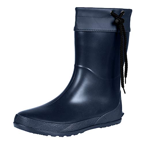 Asgard Women's Mid Calf Rain Boots Collar Gardening Boots Ultra Lightweight Portable Garden Shoes Blue 39 (Size 8-8.5)