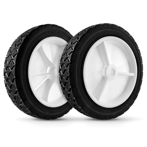 budrash 7 Inch Wheels Replaces for Oregon 72-107, 2 Pack Universal Wheels Tires Compatible with Craftsman JD Lawnmower Edger, BBQ Grills, Radio Flyer Wagon, Hand Truck, Utility Cart, Snowblower