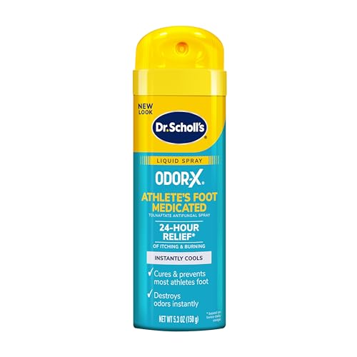 Dr. Scholl's INSTANT COOL ATHLETE'S FOOT TREATMENT SPRAY 5.3oz, Clinically Proven 24-Hour Daily Relief of Itching & Burning Maximum Strength Antifungal Ingredient, Cures & Prevents Most Athlete's Foot