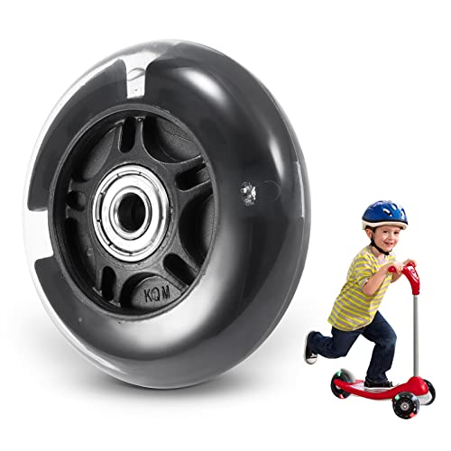 Scooter Replacement Wheels, LED Flash Wheel 80MM, Mini Maxi Micro Scooter Skate Wheels Flashing Roller Lights Back Rear ABEC-7 80MM for Kids & Teens Indoor Outdoor Skating (1pc)