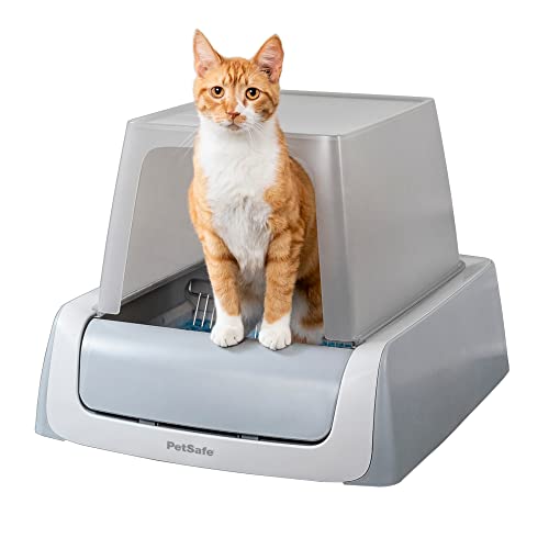 PetSafe ScoopFree Crystal Plus Front-Entry Self-Cleaning Cat Litter Box - Never Scoop Litter Again Hands-Free Cleanup With Disposable Crystal Tray - Less Tracking, Better Odor Control, Grey , 1 Count