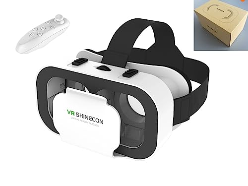 VR Headset for iPhone & Android with Controller, for Kids & Adults, Portable Virtual Reality 3D Glasses Helmets, Universal Virtual Reality Goggles, for Movies,TV & Video Games,for Phones 4.7-6.5Inch