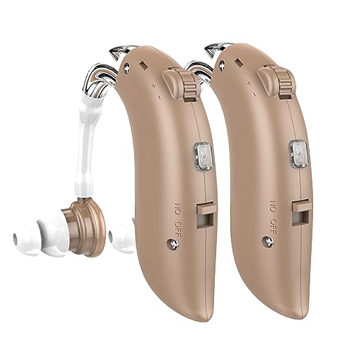 Dellona Next-level Hearing Amplifiers For Seniors Severe Hearing Loss - Rechargeable Hearing Amplifiers W/ Type-c, Behind-the-ear Otc Hearing Amplifier -(Pair) Hearing Amplifiers For Seniors Rechargeable With Noise Cancelling - Hearing Amplifiers For Seniors - (Beige)