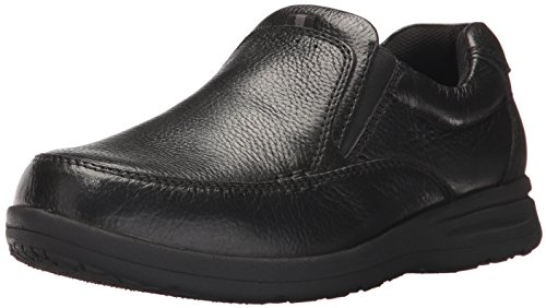 Nunn Bush Men's Cam Slip-on Lightweight Comfortable Casual Loafer, Black Tumbled, 12