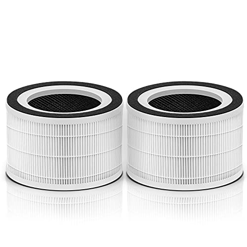 2-Pack Fillo Air Purifier Filter Replacement Compatible with A-floia Air Purifier Halo/Allo Match ASIN: B088FHCS83/B07JG1R2GB/B09M799DT4/B07WR2CT7V, 3-IN-1 Filtration Air Cleaner