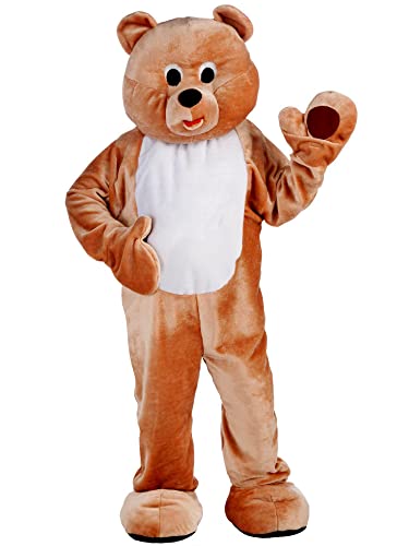 Forum Novelties costumes Deluxe Plush Honey Bear Mascot Adult Sized Costumes, Tan, One Size US